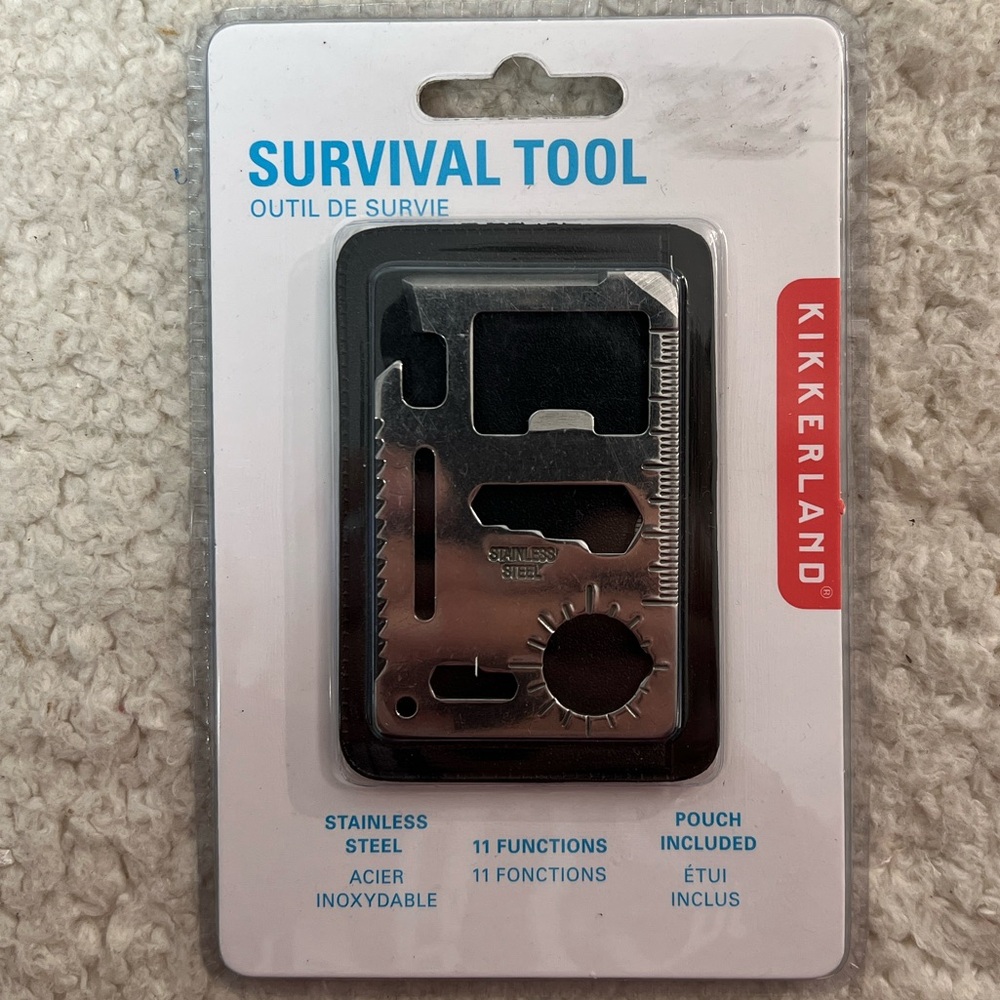 𝅺Kikkerland Silver Stainless Steel Wallet Pocket Survival Tool NWT